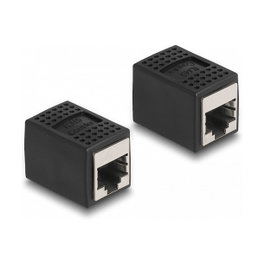 DeLOCK Adaptador RJ45 hembra a RJ45 hembra Cat.6A negro