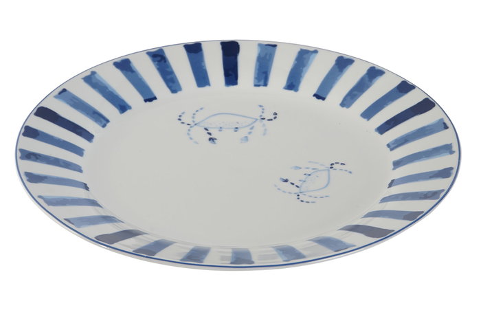 DKD Home Decor Plato de Porcelana Finisterre Azul DKD Home Decor Plato de Porcelana Finisterre Azul