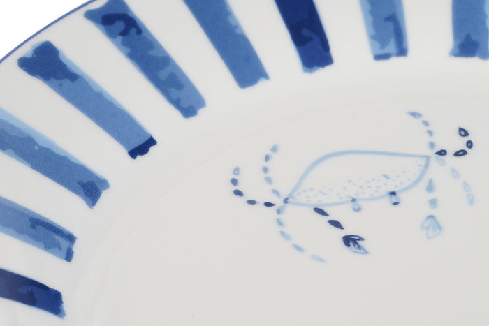 DKD Home Decor Plato de Porcelana Finisterre Azul DKD Home Decor Plato de Porcelana Finisterre Azul