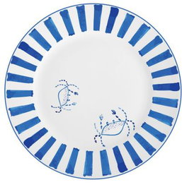 DKD Home Decor Plato de Porcelana Finisterre Azul