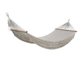 DKD Home Decor Hamaca de Algodón y Poliéster Beige 200x90x0,5 cm