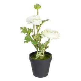 Planta Flor Crema Artificial Decoración 11 X 11 X 36 cm (Set de 2)