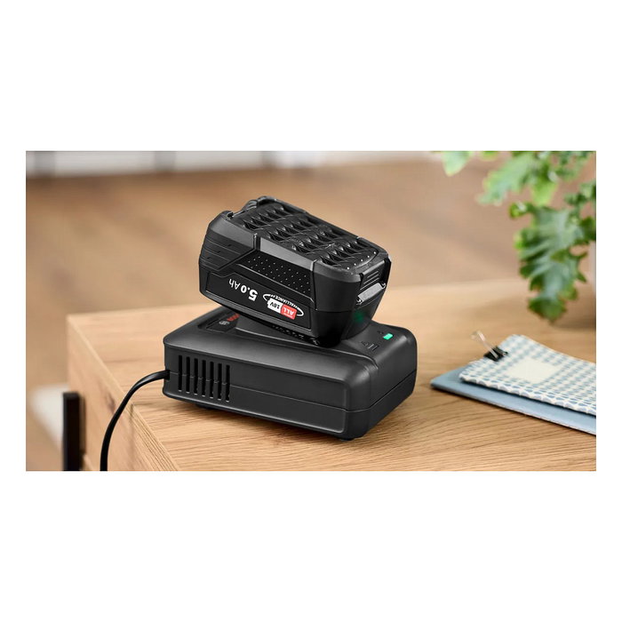 Bosch BSS715FRSH - Aspiradora escoba 2 en 1 sin bolsa, color negro y plata, 0.3L, para seco, batería 18V 5Ah extraíble, carga rápida, con cepillo para alfombra y suelo