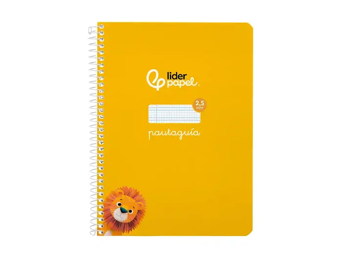 Liderpapel Cuaderno Espiral A5 Pautaguía Tapa Blanda 40 Hojas 75gr Cuadro Pautado 2.5mm Color Amarillo