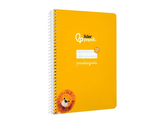 Liderpapel Cuaderno Espiral A5 Pautaguía Tapa Blanda 40 Hojas 75gr Cuadro Pautado 2.5mm Color Amarillo