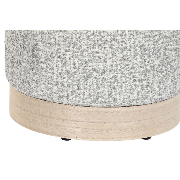 DKD Home Decor Reposapiés de Poliéster Gris Claro 32x32x38 cm