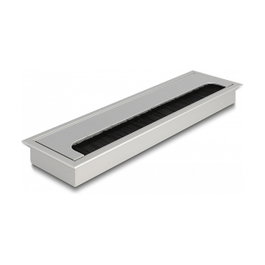 DeLOCK Pasacables para montaje en mesa con cepillo 280 x 80 x 28 mm plata