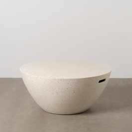 Ixia Mesa de centro blanca de fibra de magnesio 90 x 90 x 40 cm
