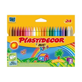 Plastidecor Lápices de cera de 24 unidades, colores surtidos
