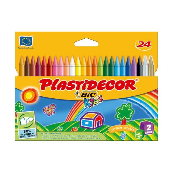 Plastidecor Lápices de cera de 24 unidades, colores surtidos Plastidecor Lápices de cera de 24 unidades, colores surtidos