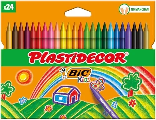 Plastidecor Ceras Plásticas de Colores Surtidos, 24 Unidades