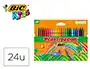 Plastidecor Lápices de Cera Caja de 24 Colores Surtidos Escolares No Tóxicos Borrables