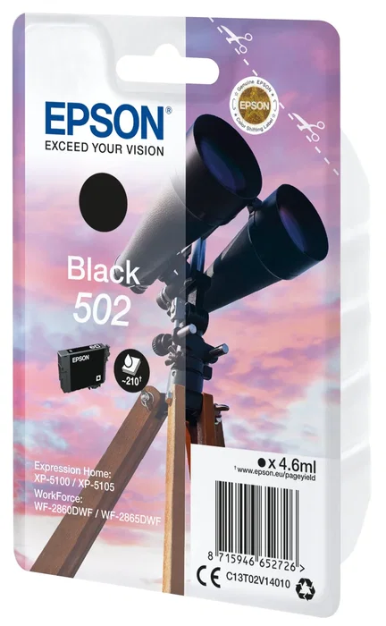 Epson Cartucho de Tinta 502 Negro Original C13T02V14010