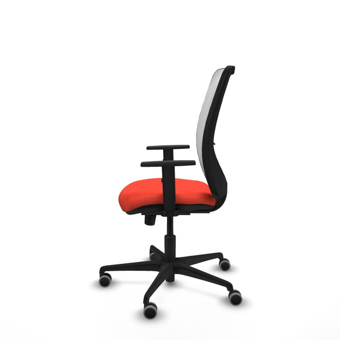PIQUERAS Y CRESPO Silla de oficina Zulema con mecanismo Sincro, Tela Naranja oscuro y Malla Blanco PIQUERAS Y CRESPO Silla de oficina Zulema con mecanismo Sincro, Tela Naranja oscuro y Malla Blanco