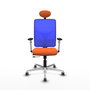 PIQUERAS Y CRESPO Silla de oficina Motilla con mecanismo Sincro/Traslack, Naranja y Azul