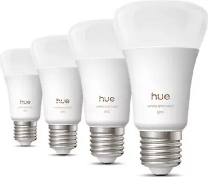 Philips Hue White and Color Ambiance Pack de 4 Bombillas LED E27 A60 6W
