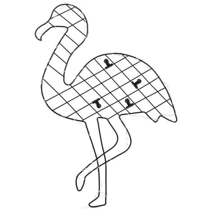 Home Deco Factory Portafotos Flamenco con Pinzas e Iluminación LED para Colgar o Apoyar Recuerdos Decoración