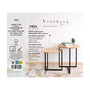 Set 2 Mesas Auxiliares Acero y Madera Moa Vinthera 45×47,5 cm, 42×36,8×40 cm (2 Unidades)