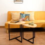 Set 2 Mesas Auxiliares Acero y Madera Moa Vinthera 45×47,5 cm, 42×36,8×40 cm (2 Unidades)