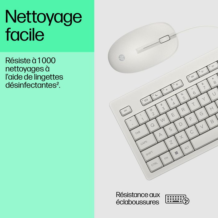 HP 225 Combo Teclado y Ratón Cableado para Productividad y Oficina