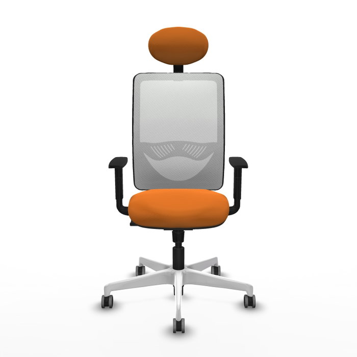 PIQUERAS Y CRESPO Silla de oficina Zulema con mecanismo Sincro, Naranja y Blanco