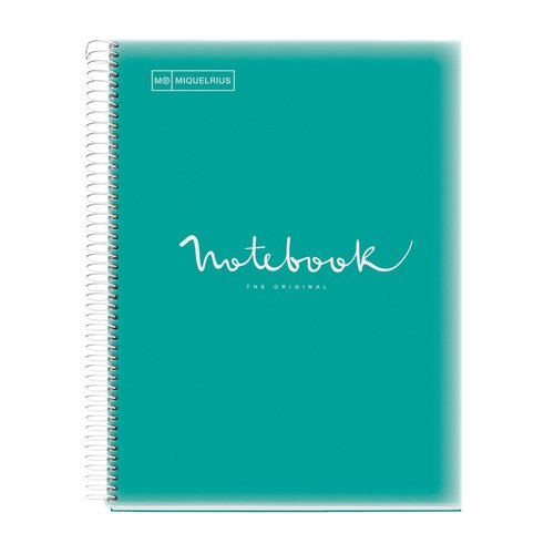 Bloc Miquelrius Emotions Notebook 5 Micro.Tapa Pp A4 120H 90G Cuadric.5X5 Turquesa (Set de 5) Bloc Miquelrius Emotions Notebook 5 Micro.Tapa Pp A4 120H 90G Cuadric.5X5 Turquesa (Set de 5)