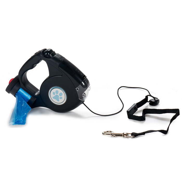 Mascow Correa Extensible 3 en 1 con Luz LED y 5m, Plástico ABS y Poliéster, Gris/Negro, 17x16x5 cm (Set de 12)