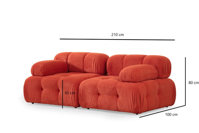 Atelier Del Sofa Sofá 2 Plazas Doblo L1-1R Rojo