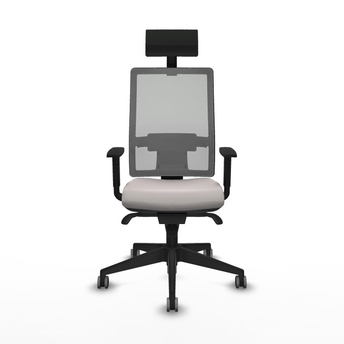 PIQUERAS Y CRESPO Silla de oficina Horna con mecanismo Sincro, Blanco y Gris PIQUERAS Y CRESPO Silla de oficina Horna con mecanismo Sincro, Blanco y Gris