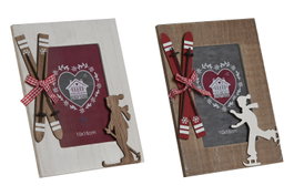 DKD Home Decor Set de Marcos de Fotos Shabby Alpino 10x15 cm, MDF y Cristal, Surtido de 2 Colores