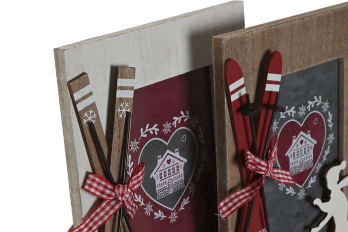 DKD Home Decor Set de Marcos de Fotos Shabby Alpino 10x15 cm, MDF y Cristal, Surtido de 2 Colores