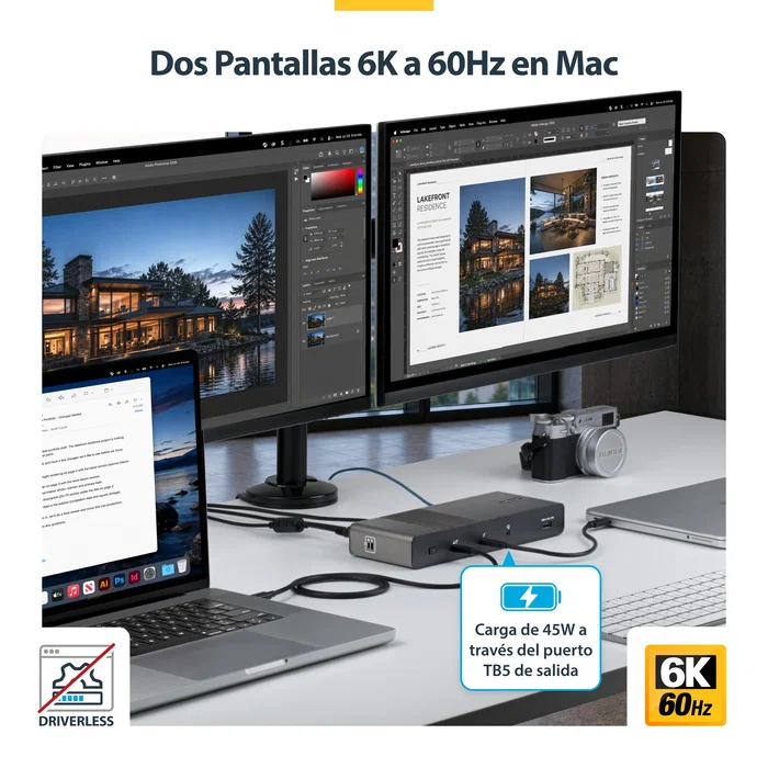 StarTech 206UE-TB5USB4DOCK Docking Station Thunderbolt 5 con 4 Pantallas y PD 140W StarTech 206UE-TB5USB4DOCK Docking Station Thunderbolt 5 con 4 Pantallas y PD 140W