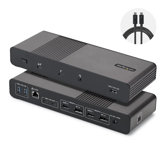 StarTech 206UE-TB5USB4DOCK Docking Station Thunderbolt 5 con 4 Pantallas y PD 140W StarTech 206UE-TB5USB4DOCK Docking Station Thunderbolt 5 con 4 Pantallas y PD 140W