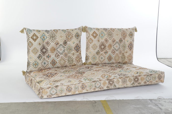DKD Home Decor Sanki Sillón Beige Amarillo 76 x 13 x 145 cm Set de 4
