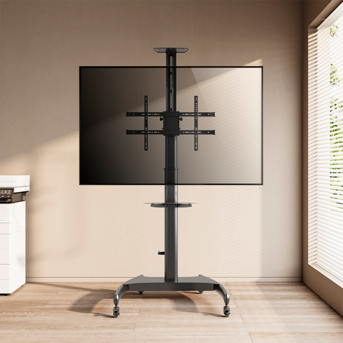 AISENS Soporte de Suelo ECO con Ruedas y Manivela para TV/Monitor 37-70 Pulgadas 50kg Negro