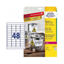 AVERY Zweckform Etiquetas de película resistentes al agua 45,7 x 21,2 mm