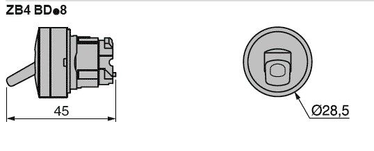 SCHNEIDER ELECTRIC Interruptor de palanca Harmony XB4 22mm negro