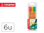 Stabilo Rotulador Punta de Fibra Point 88 Blister 6 Colores Surtidos Neón Trazo 0,4 mm
