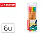 Stabilo Rotulador Punta de Fibra Point 88 Blister 6 Colores Surtidos Neón Trazo 0,4 mm