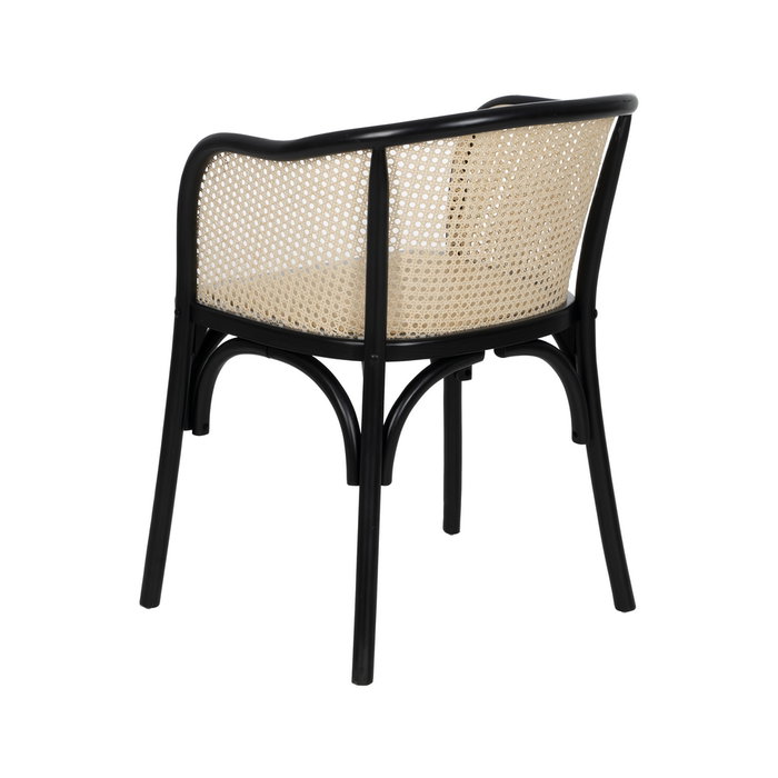 Silla Negro-Natural Madera-Ratán 56 X 58 X 77 cm