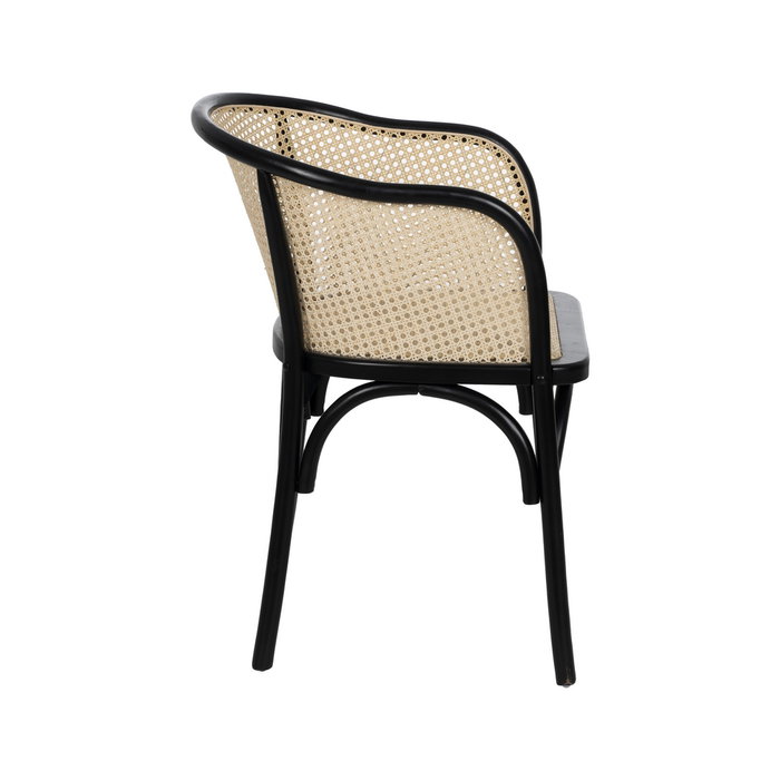 Silla Negro-Natural Madera-Ratán 56 X 58 X 77 cm