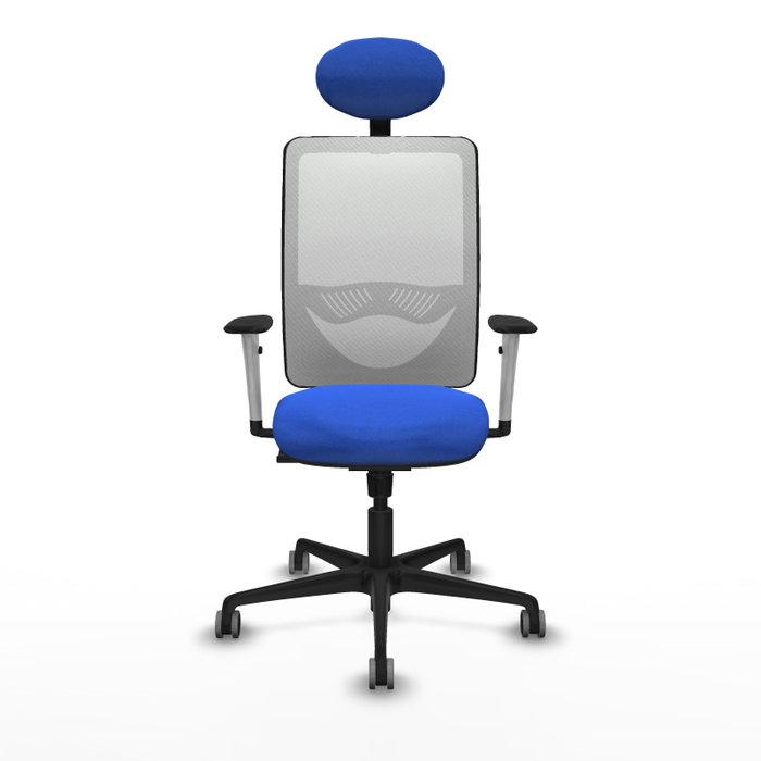PIQUERAS Y CRESPO Silla de oficina Zulema con mecanismo Sincro, Azul y Blanco