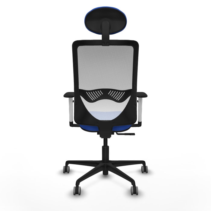 PIQUERAS Y CRESPO Silla de oficina Zulema con mecanismo Sincro, Azul y Blanco