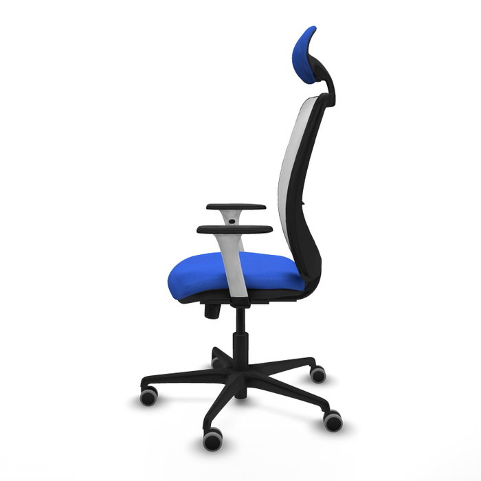 PIQUERAS Y CRESPO Silla de oficina Zulema con mecanismo Sincro, Azul y Blanco