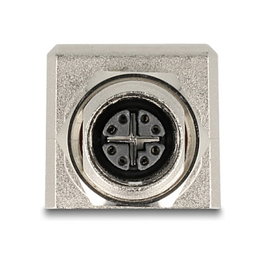 DeLOCK Adaptador M12 código X 8 pines hembra a RJ45 hembra Cat.6A STP 90°