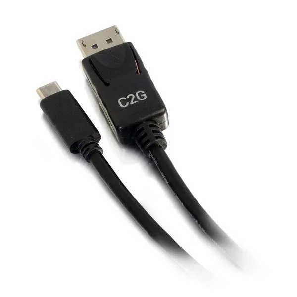 C2G Adaptador Cable USB-C a DisplayPort 4K 30Hz, 1.8m (6ft) Negro, Plug & Play, 80542
