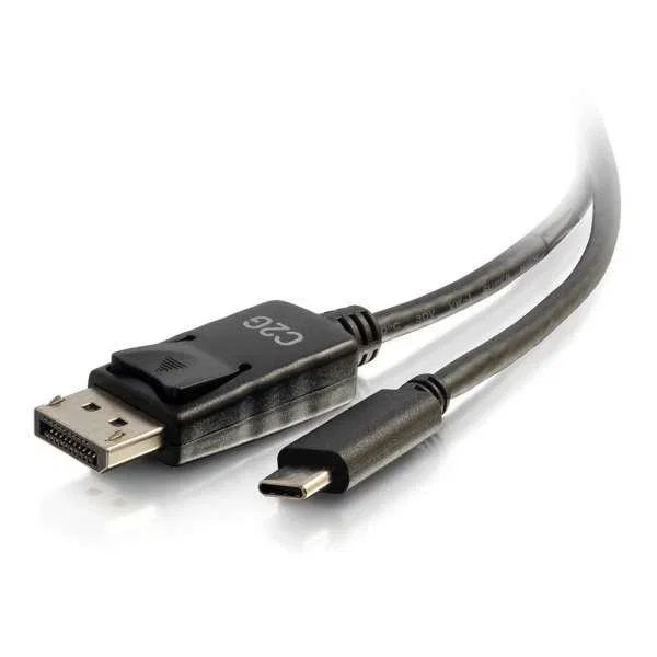 C2G Adaptador Cable USB-C a DisplayPort 4K 30Hz, 1.8m (6ft) Negro, Plug & Play, 80542