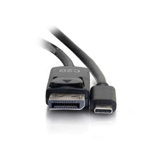 C2G Adaptador Cable USB-C a DisplayPort 4K 30Hz, 1.8m (6ft) Negro, Plug & Play, 80542