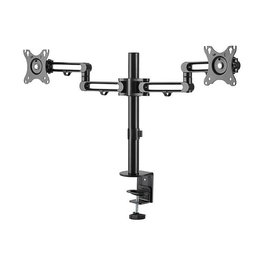 StarTech.com Brazo Doble Monitor Escritorio Abrazadera VESA 32" 8 kg Negro Aluminio Articulado