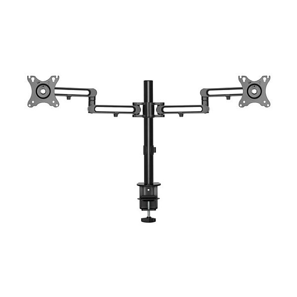 StarTech.com Brazo Doble Monitor Escritorio Abrazadera VESA 32" 8 kg Negro Aluminio Articulado